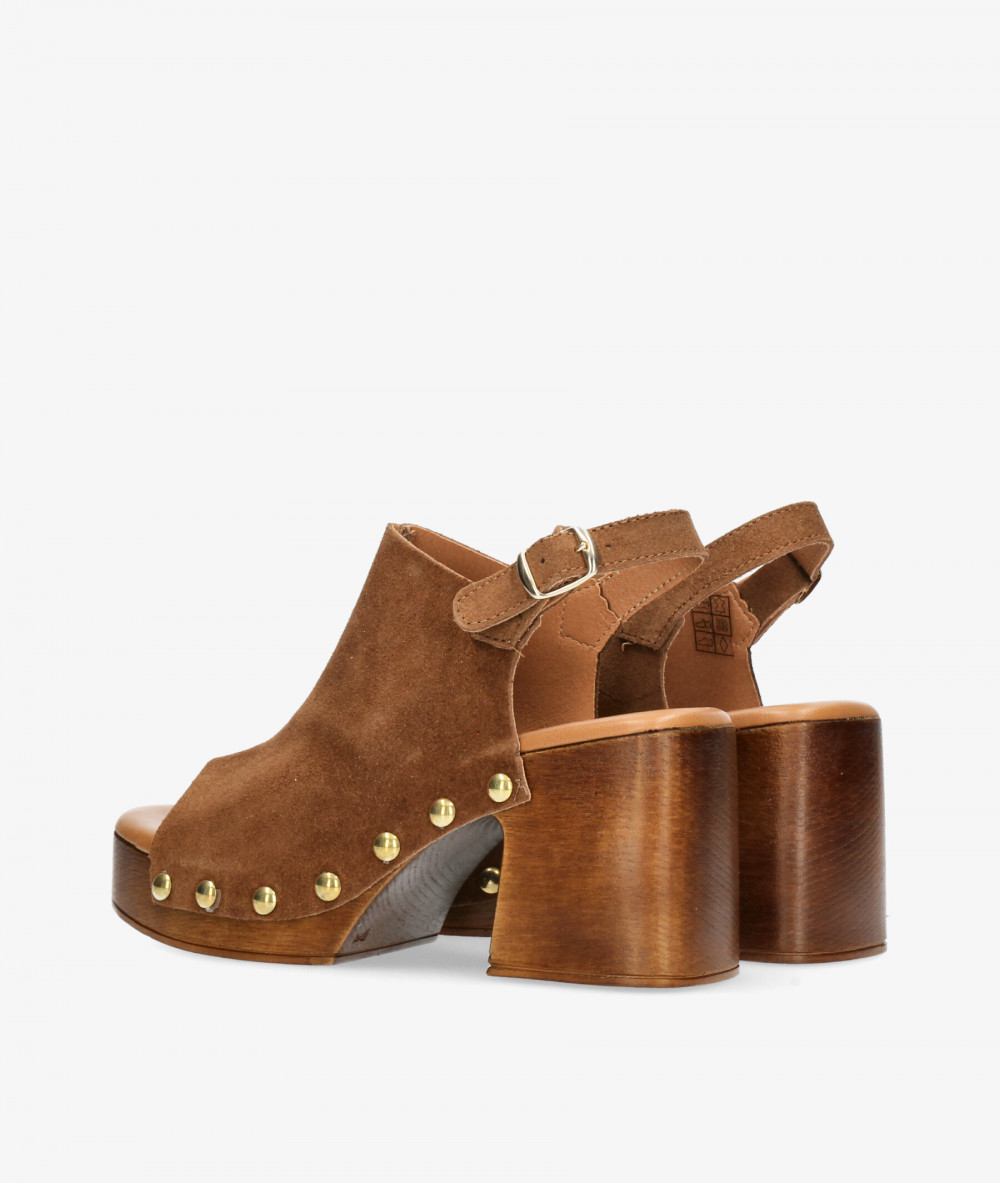 Sandalias FRESIA  482 en serraje cuero