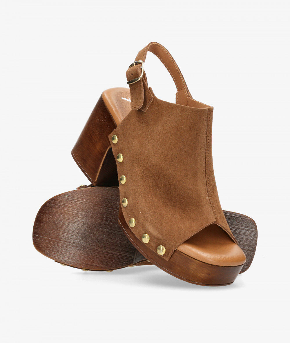 Sandalias FRESIA  482 en serraje cuero