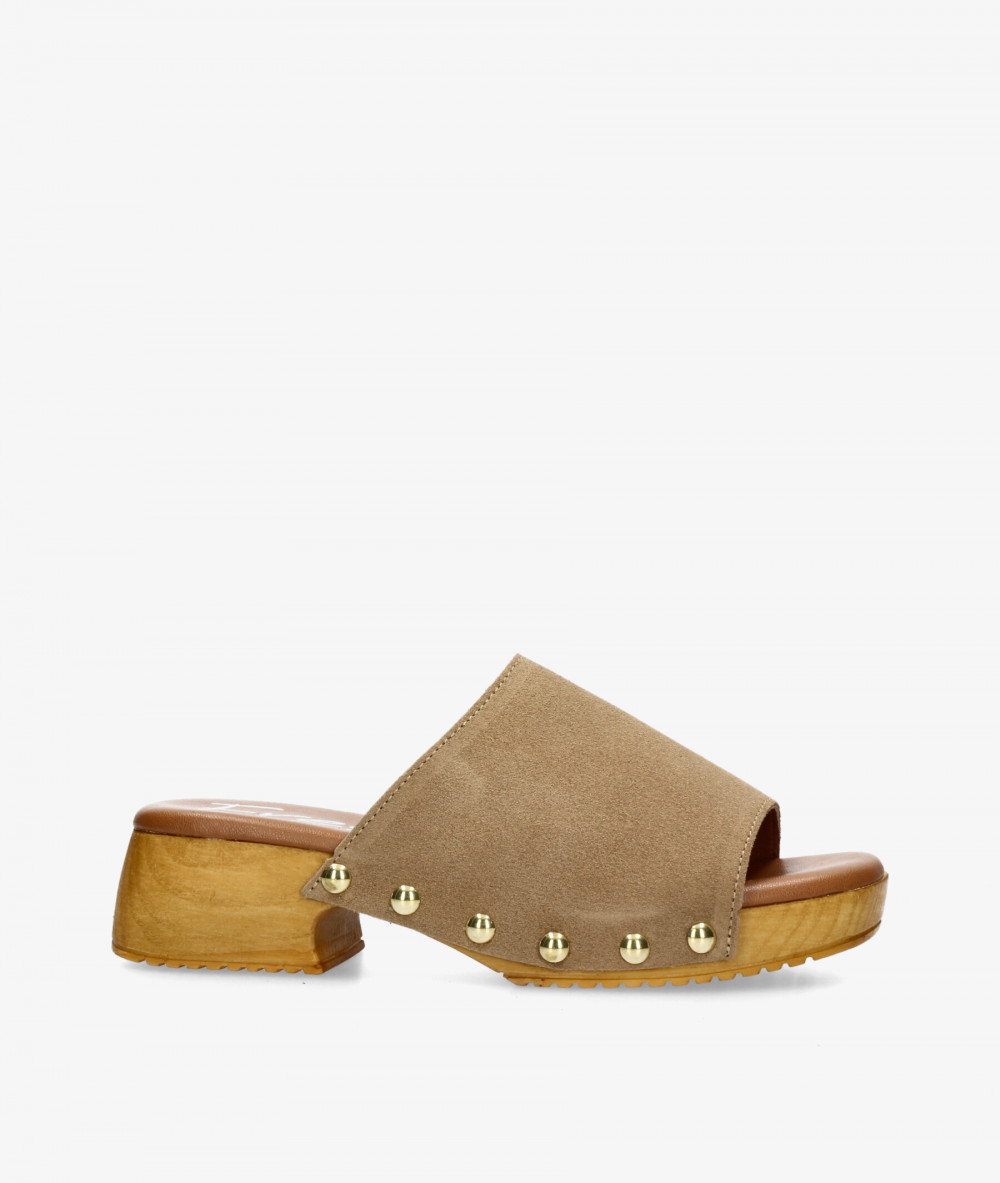 Sandalias FRESIA  490 en serraje taupe