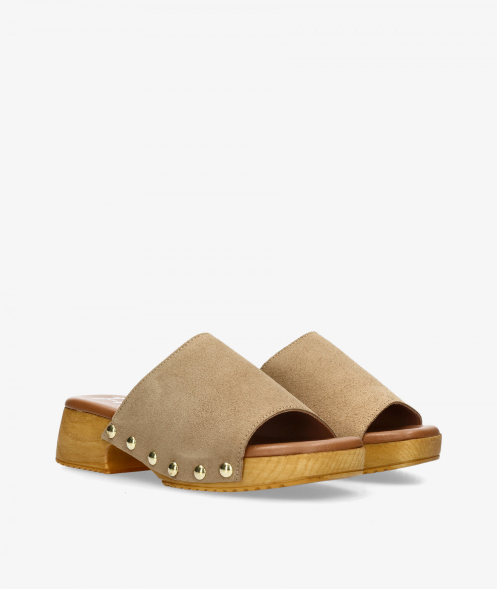 Sandalias FRESIA  490 en serraje taupe