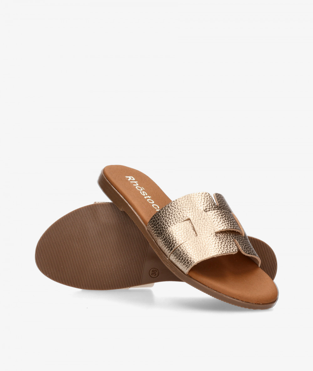 Sandalias Rhostock  5800 en taupe metalizado