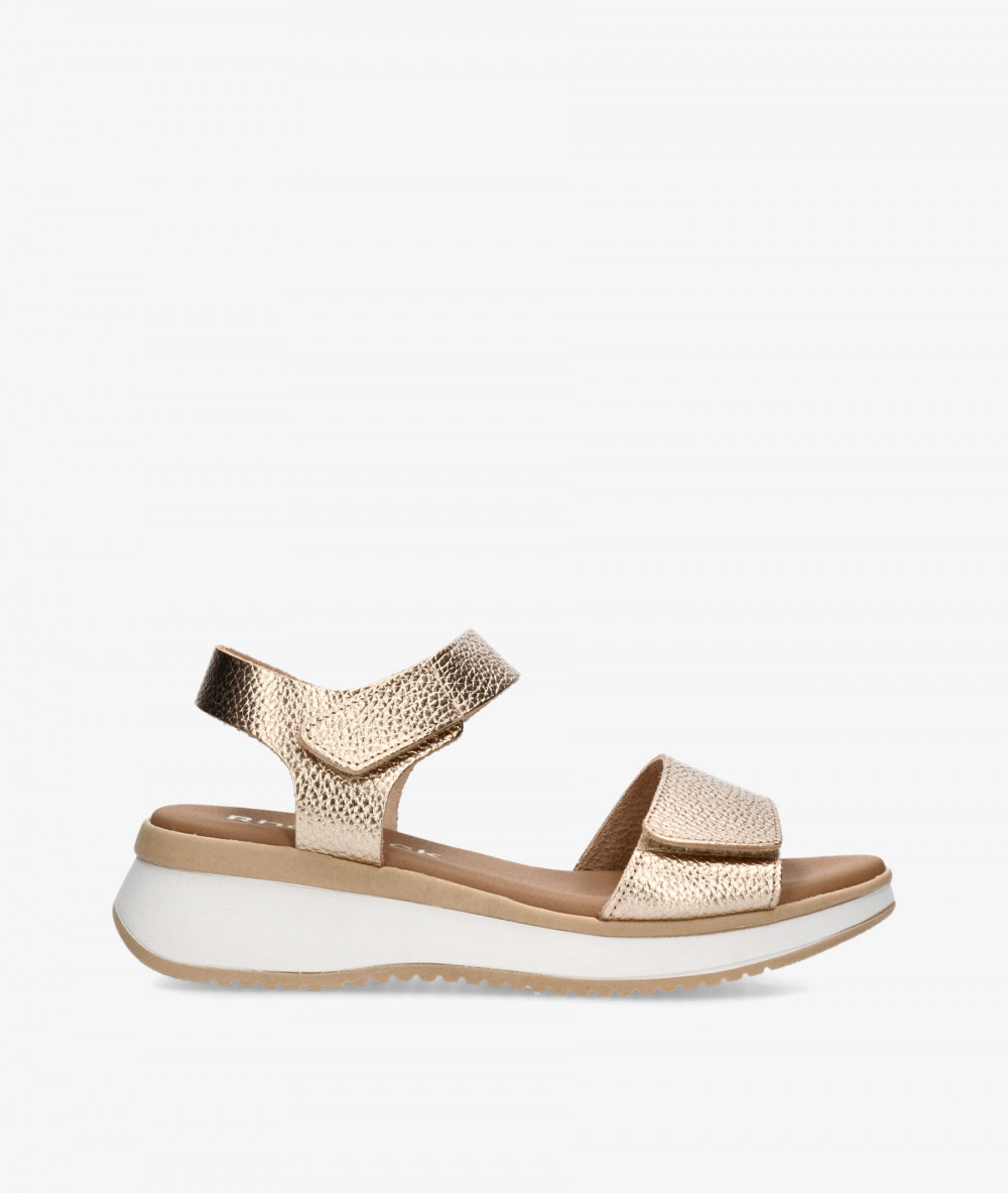 Sandalias Rhostock  5942 en taupe metalizado