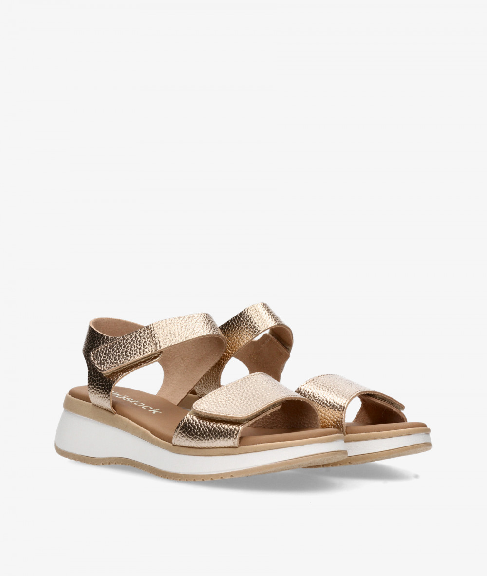 Sandalias Rhostock  5942 en taupe metalizado