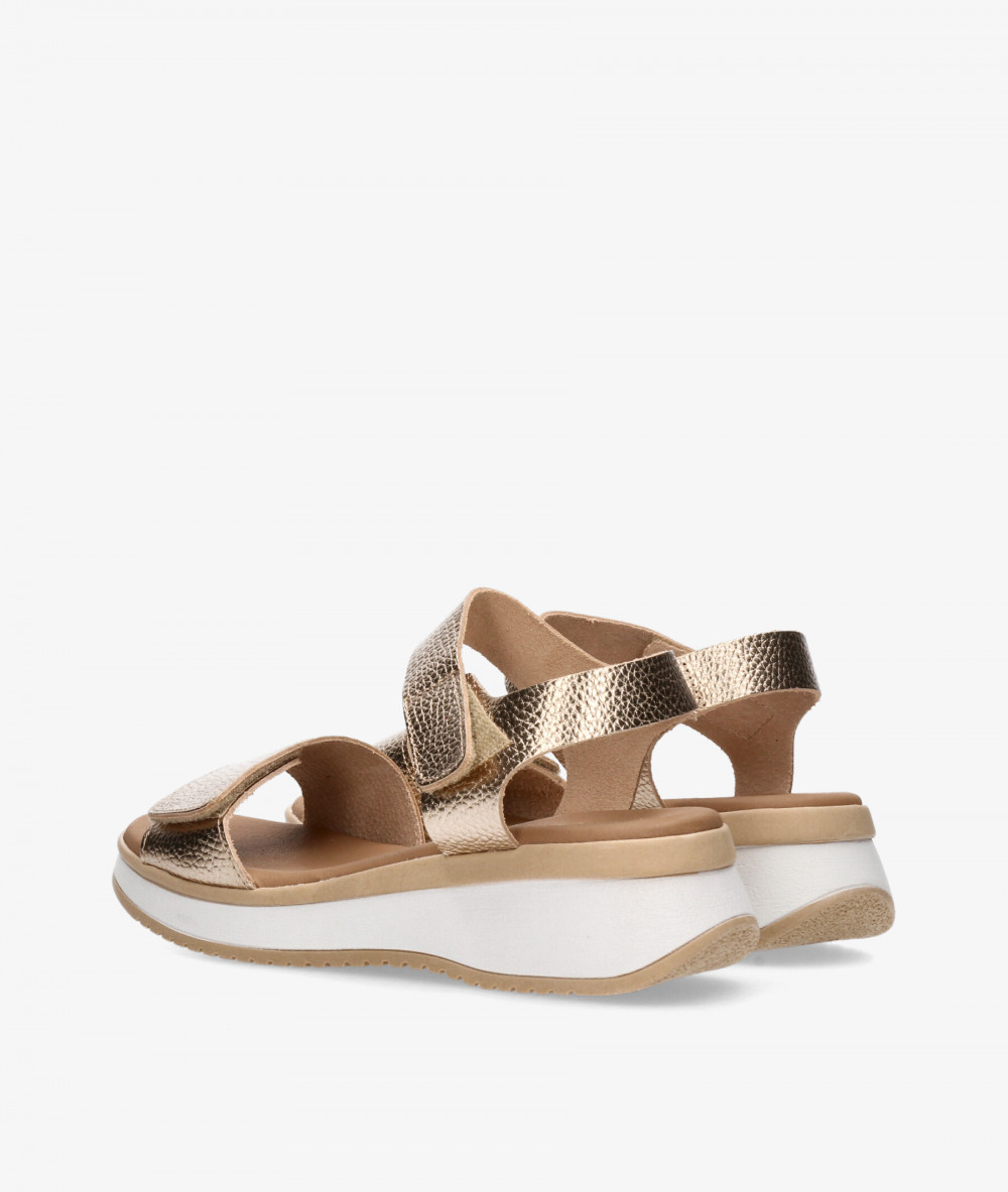 Sandalias Rhostock  5942 en taupe metalizado