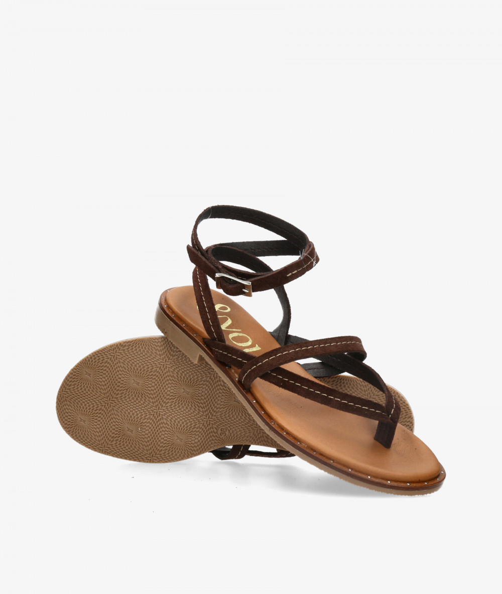 Sandalias bloom&you MELISA en serraje marrón