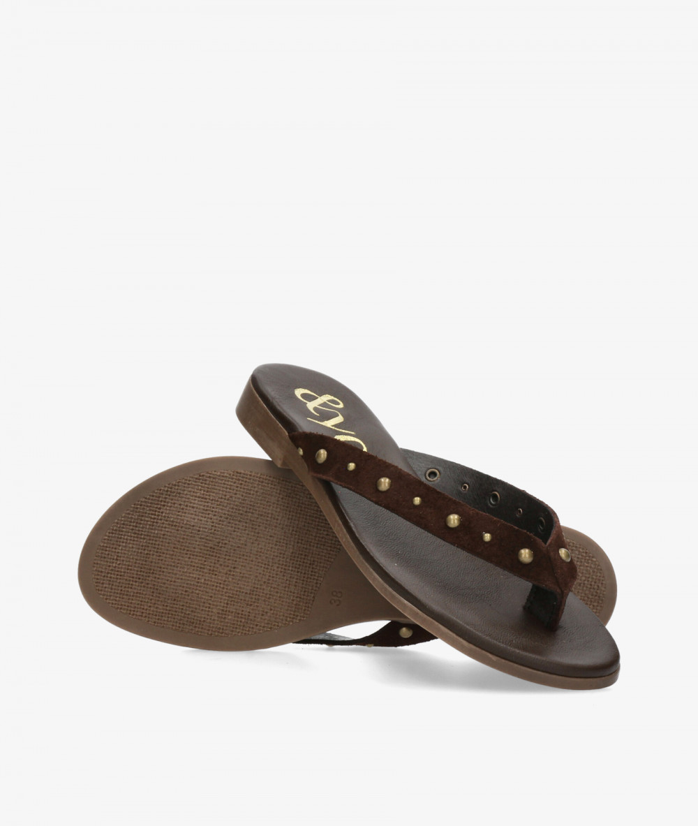 Sandalias bloom&you  MEI en serraje marrón