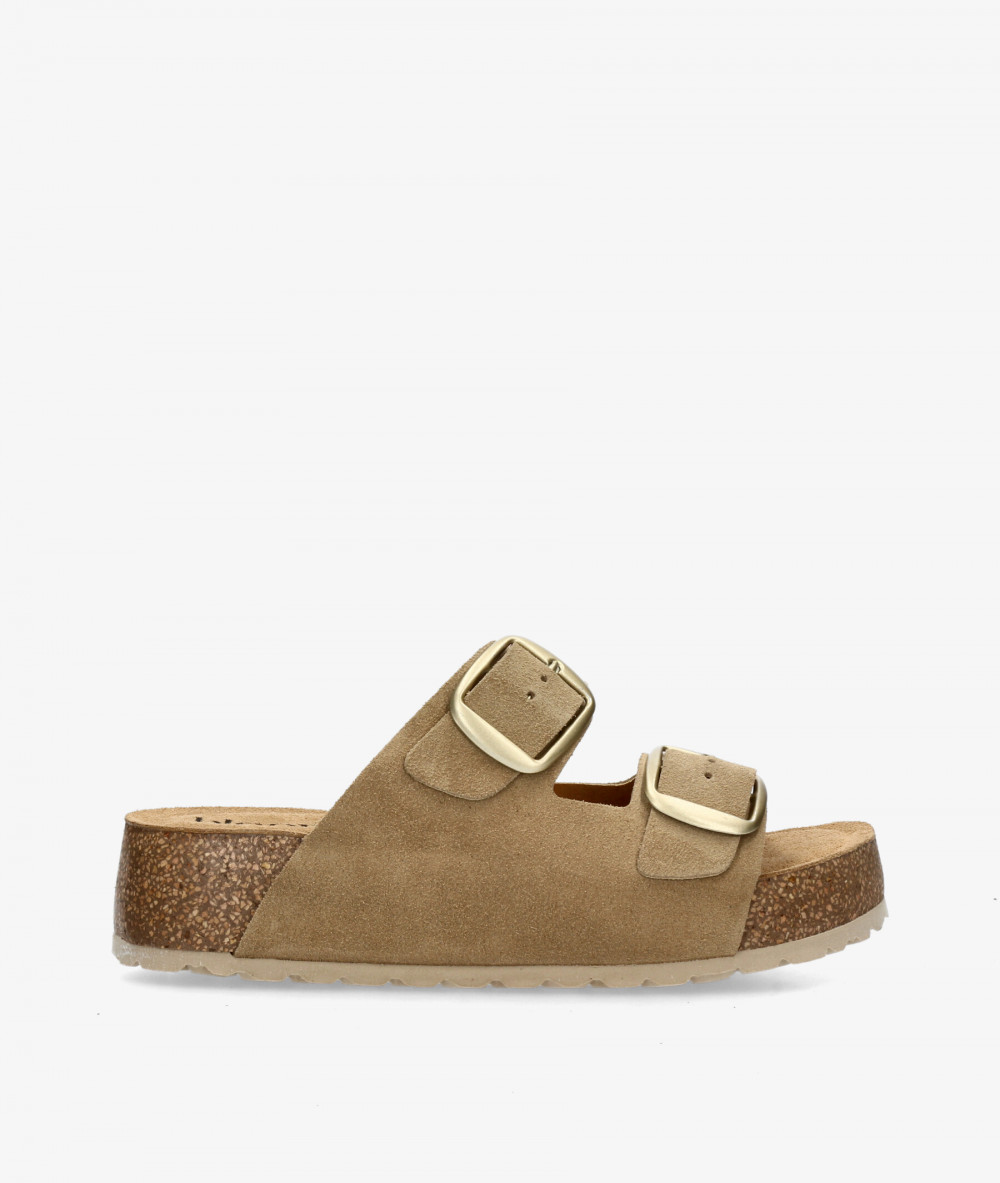 Sandalias bloom&you 2 HEBILLAS en serraje taupe