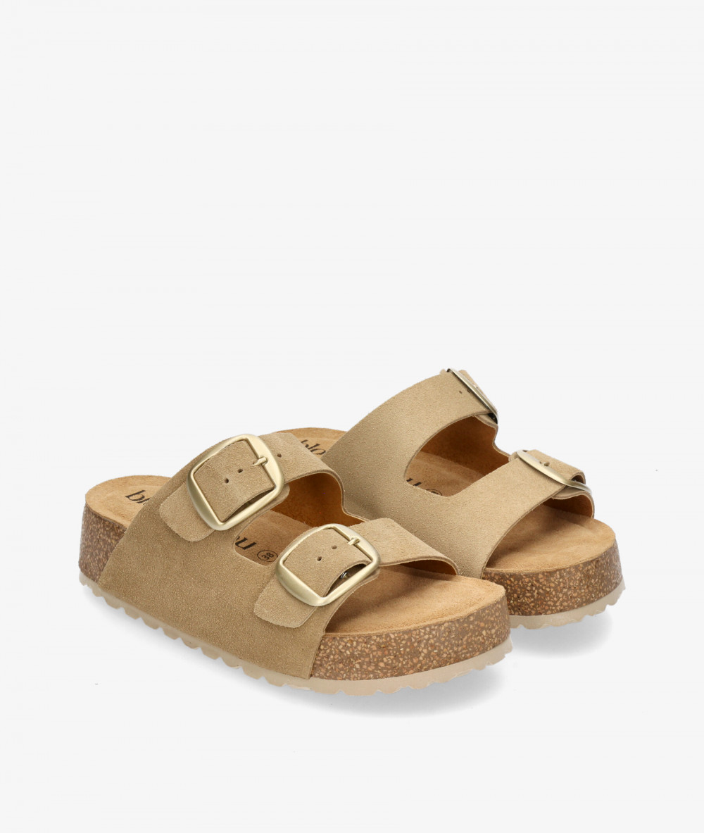 Sandalias bloom&you 2 HEBILLAS en serraje taupe