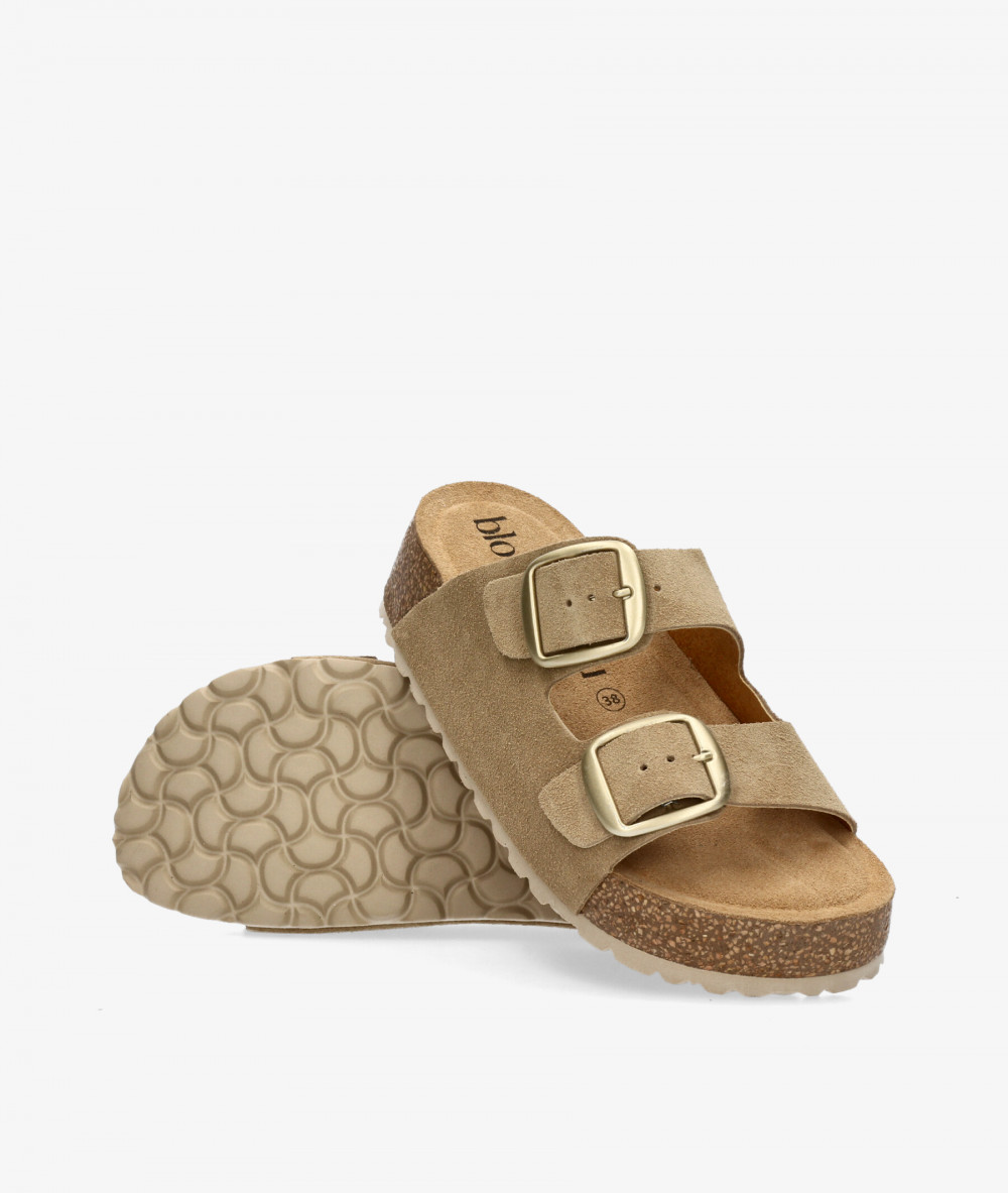 Sandalias bloom&you 2 HEBILLAS en serraje taupe