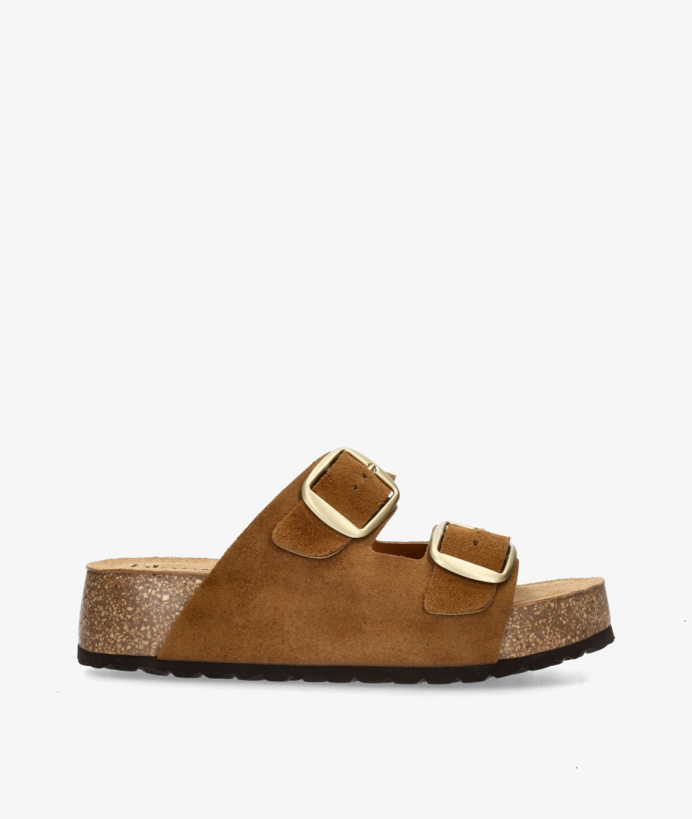 Sandalias bloom&you  2 HEBILLAS en serraje cuero