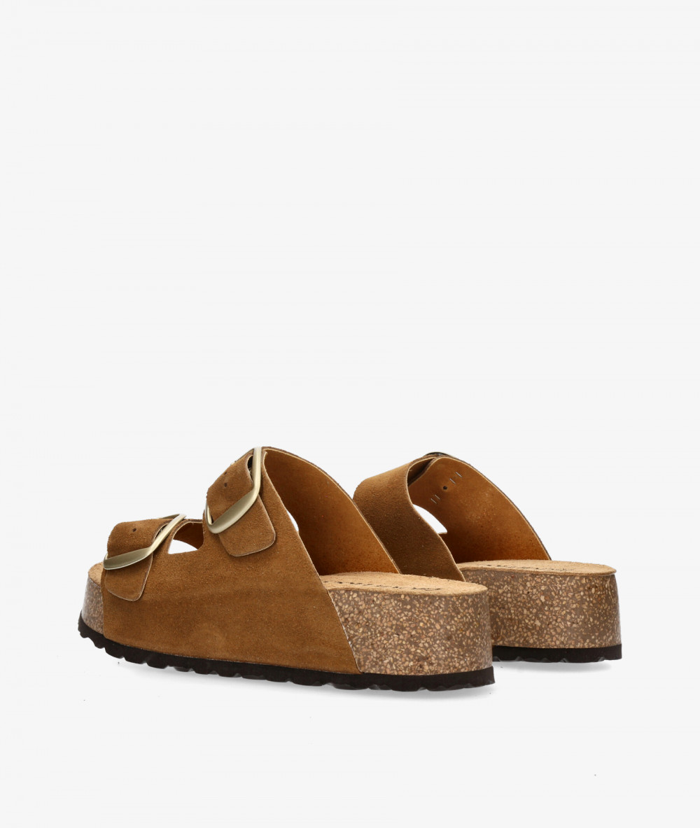 Sandalias bloom&you  2 HEBILLAS en serraje cuero