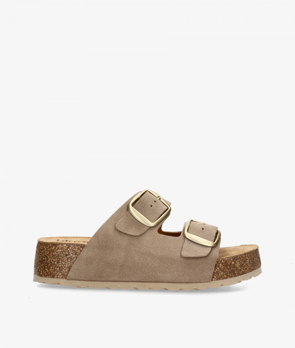 Sandalias bloom&you 2 HEBILLAS en serraje piedra
