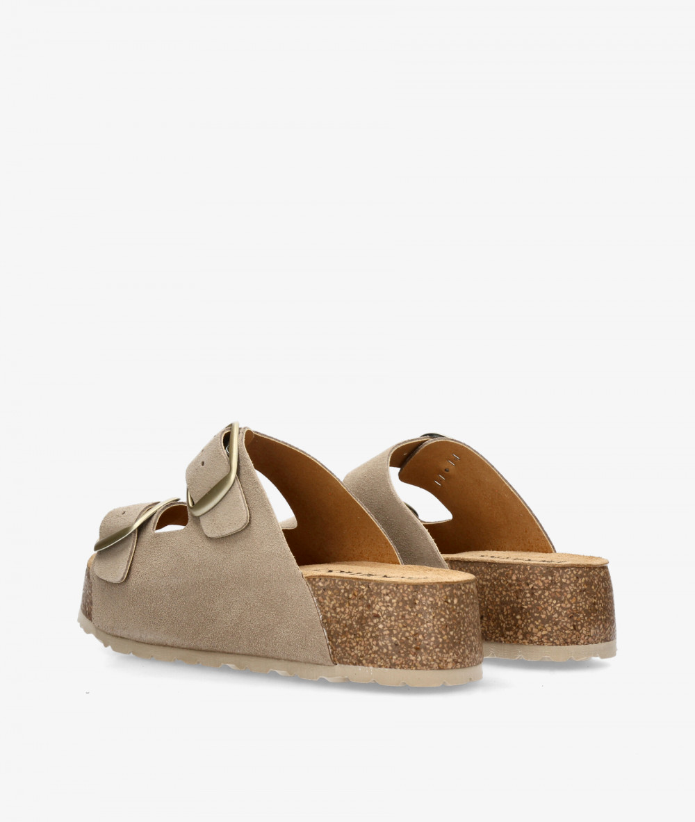 Sandalias bloom&you 2 HEBILLAS en serraje piedra
