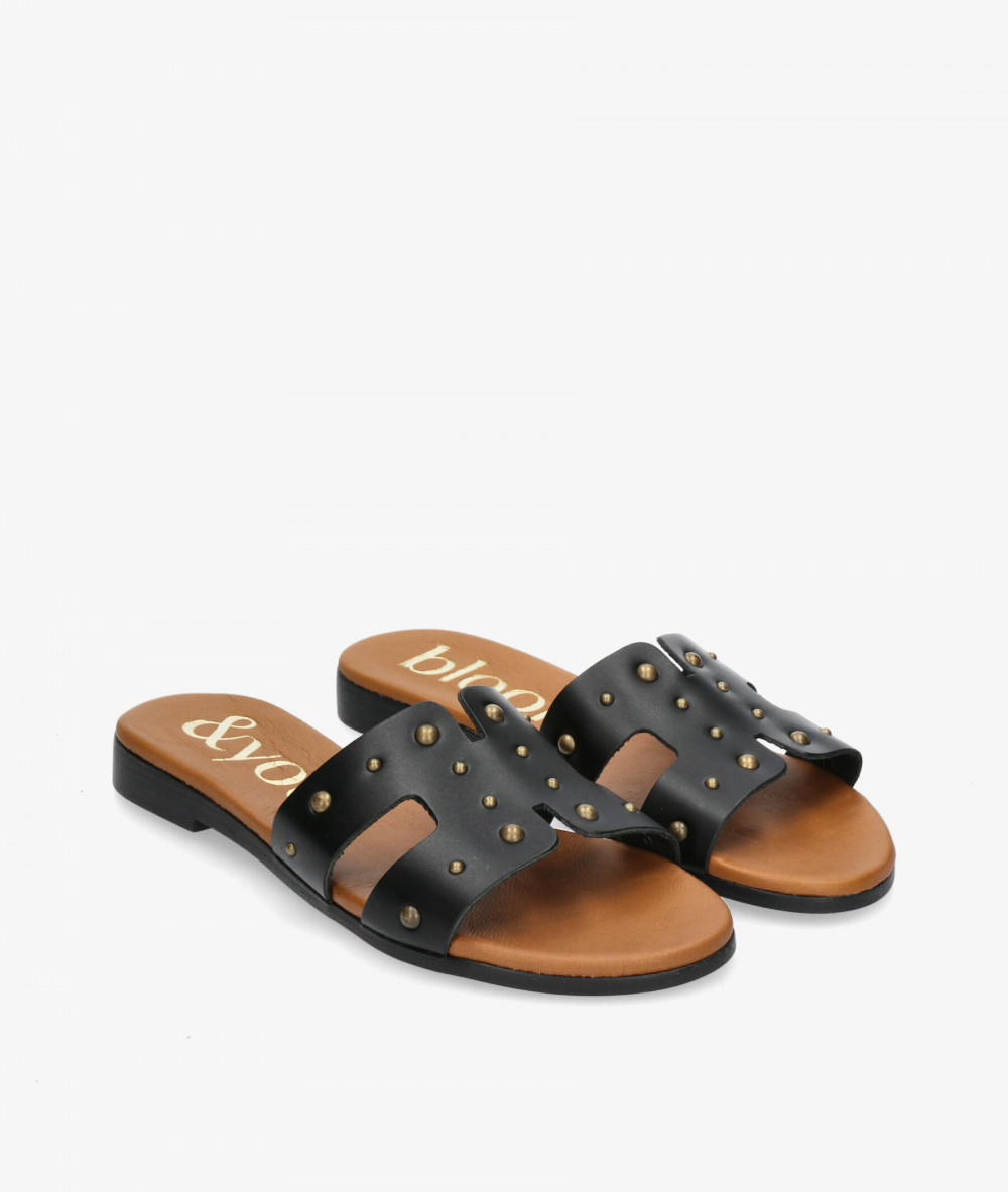 Sandalias bloom&you  1842 TACHAS en negro