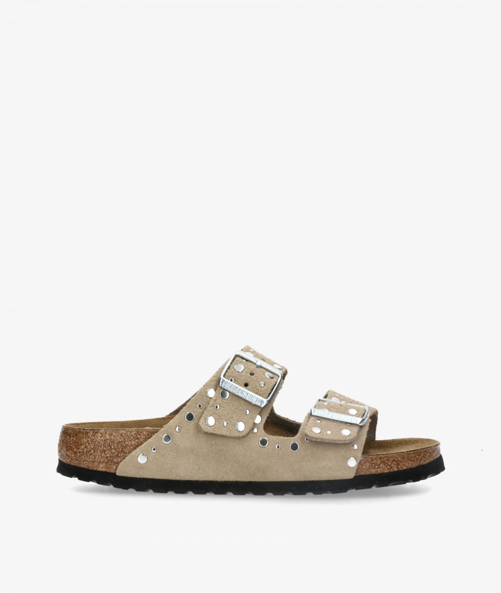 Sandalias Birkenstock  ARIZONA RIVET LEVE  en serraje taupe