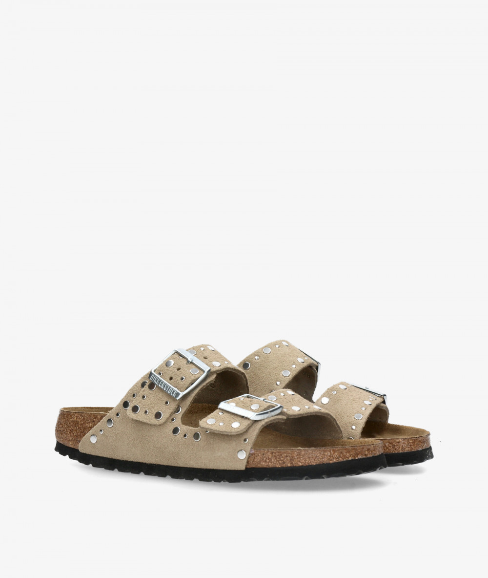 Sandalias Birkenstock  ARIZONA RIVET LEVE  en serraje taupe