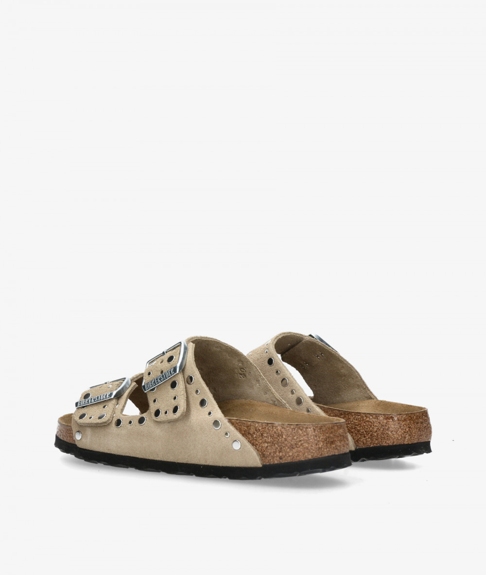 Sandalias Birkenstock  ARIZONA RIVET LEVE  en serraje taupe