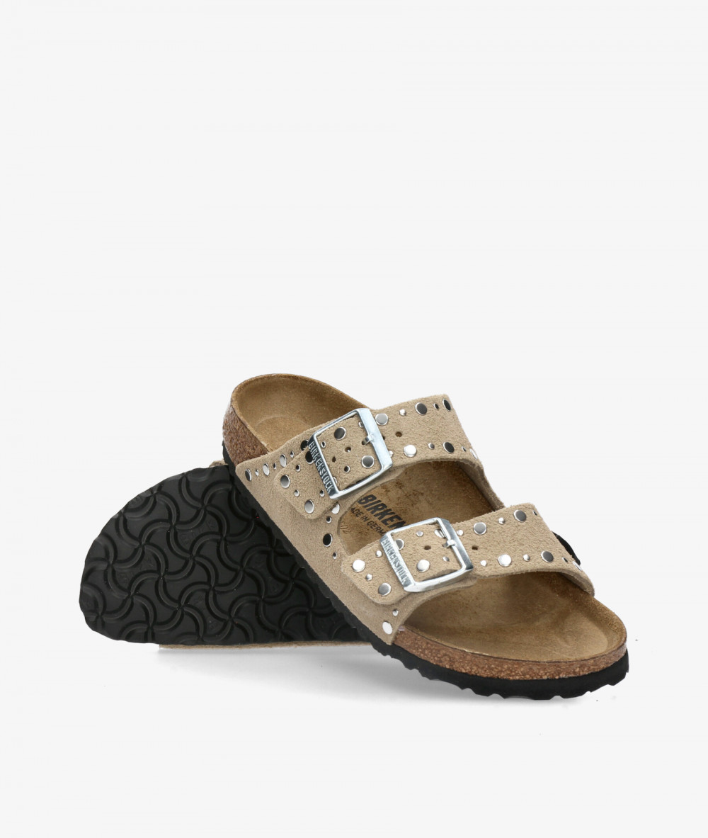 Sandalias Birkenstock  ARIZONA RIVET LEVE  en serraje taupe