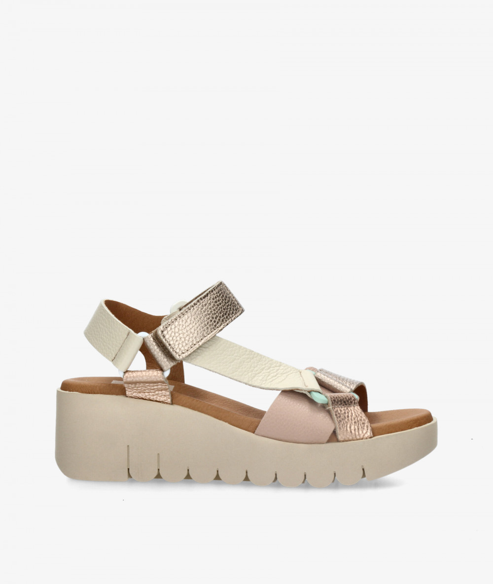 Sandalias pabloochoa.shoes  ALI en taupe metalizado
