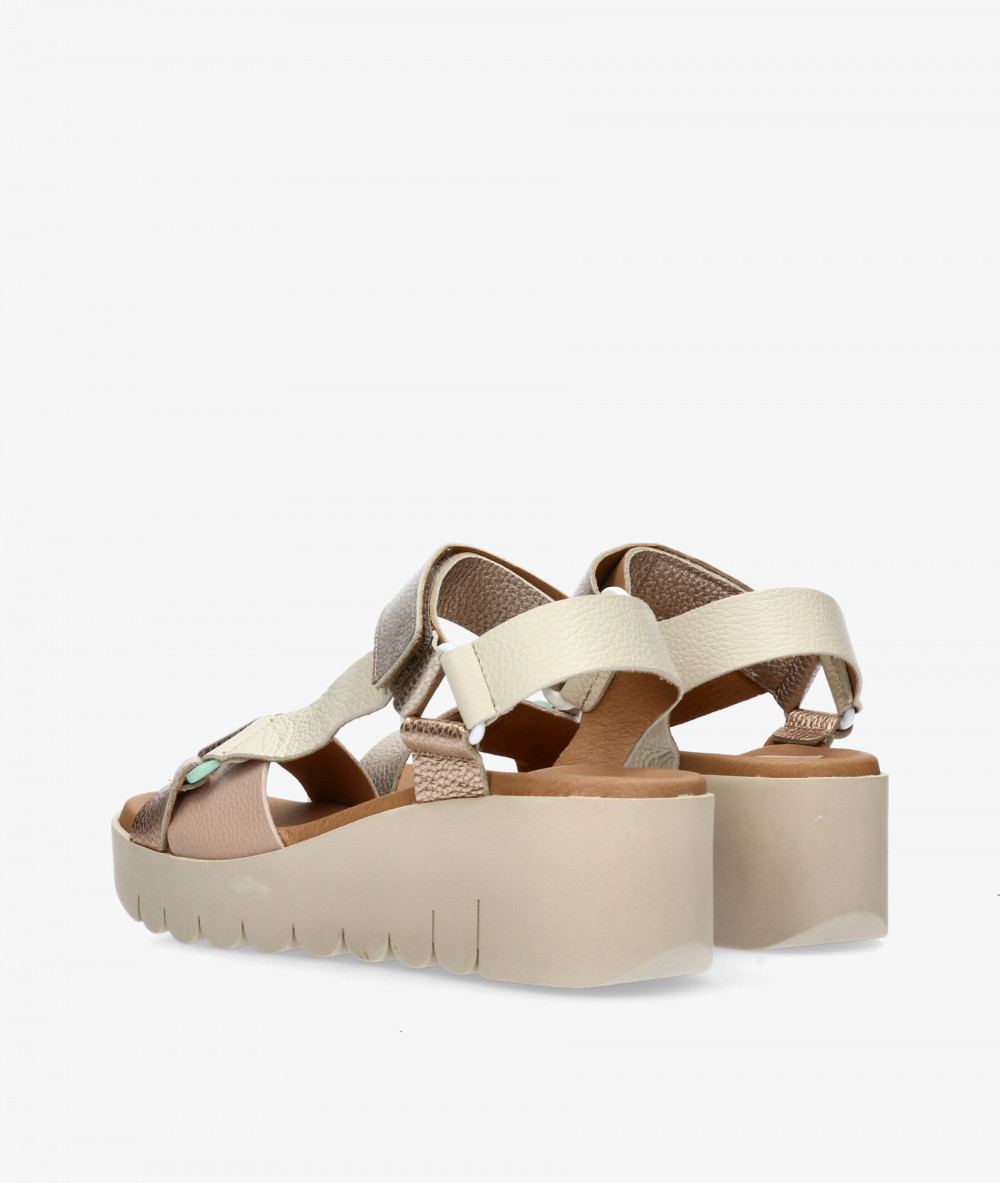 Sandalias pabloochoa.shoes  ALI en taupe metalizado