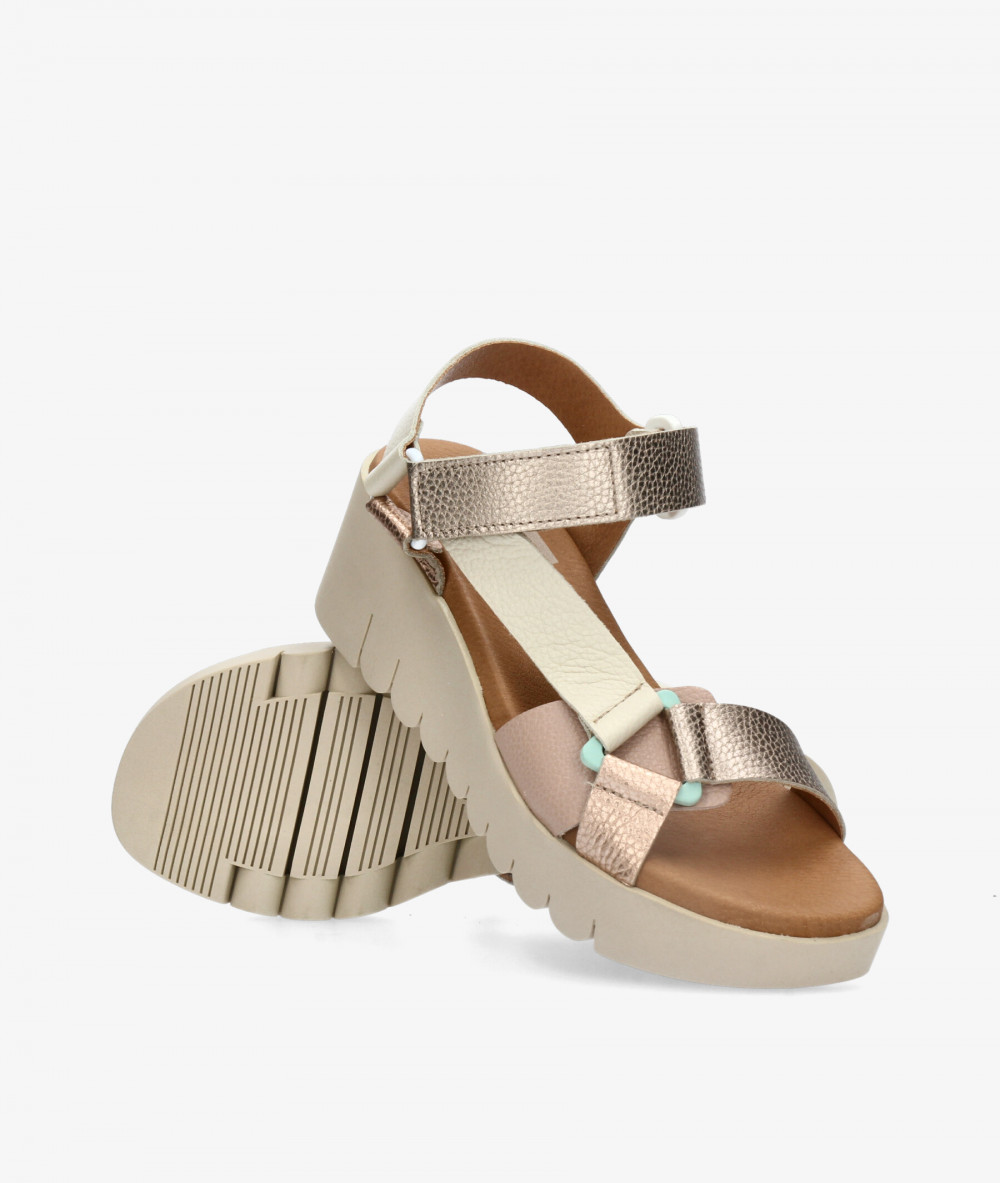Sandalias pabloochoa.shoes  ALI en taupe metalizado