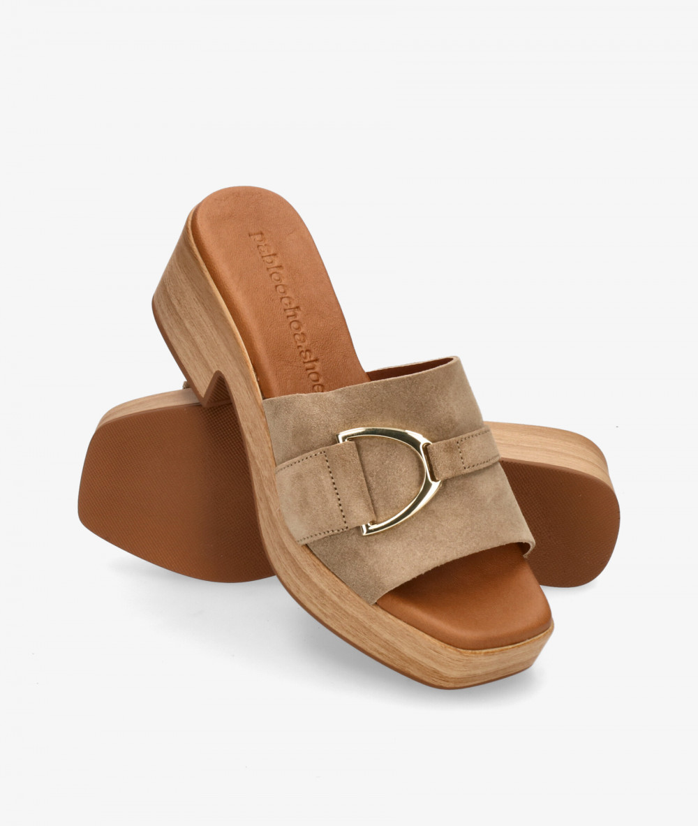Sandalias pabloochoa.shoes  TIVA170 en serraje taupe