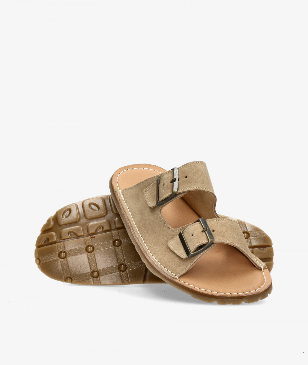 Sandalias FRAILERÁ NICO en serraje taupe