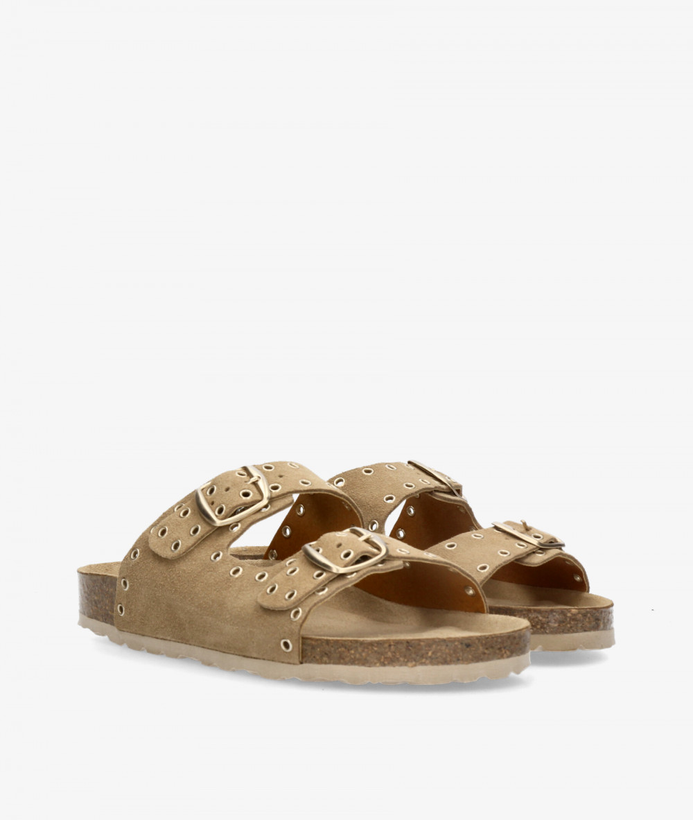Sandalias Kénnebec  204015-OJ en serraje taupe