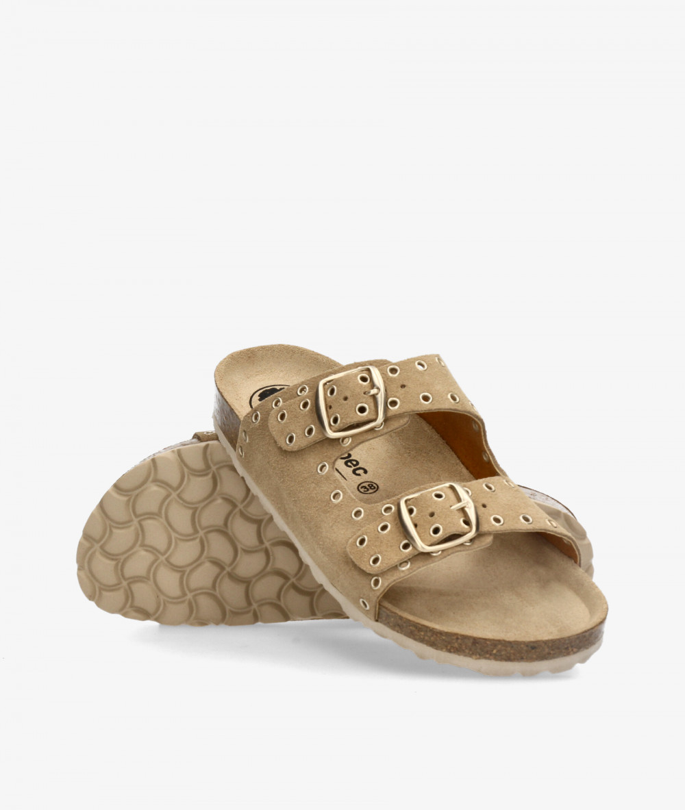 Sandalias Kénnebec  204015-OJ en serraje taupe