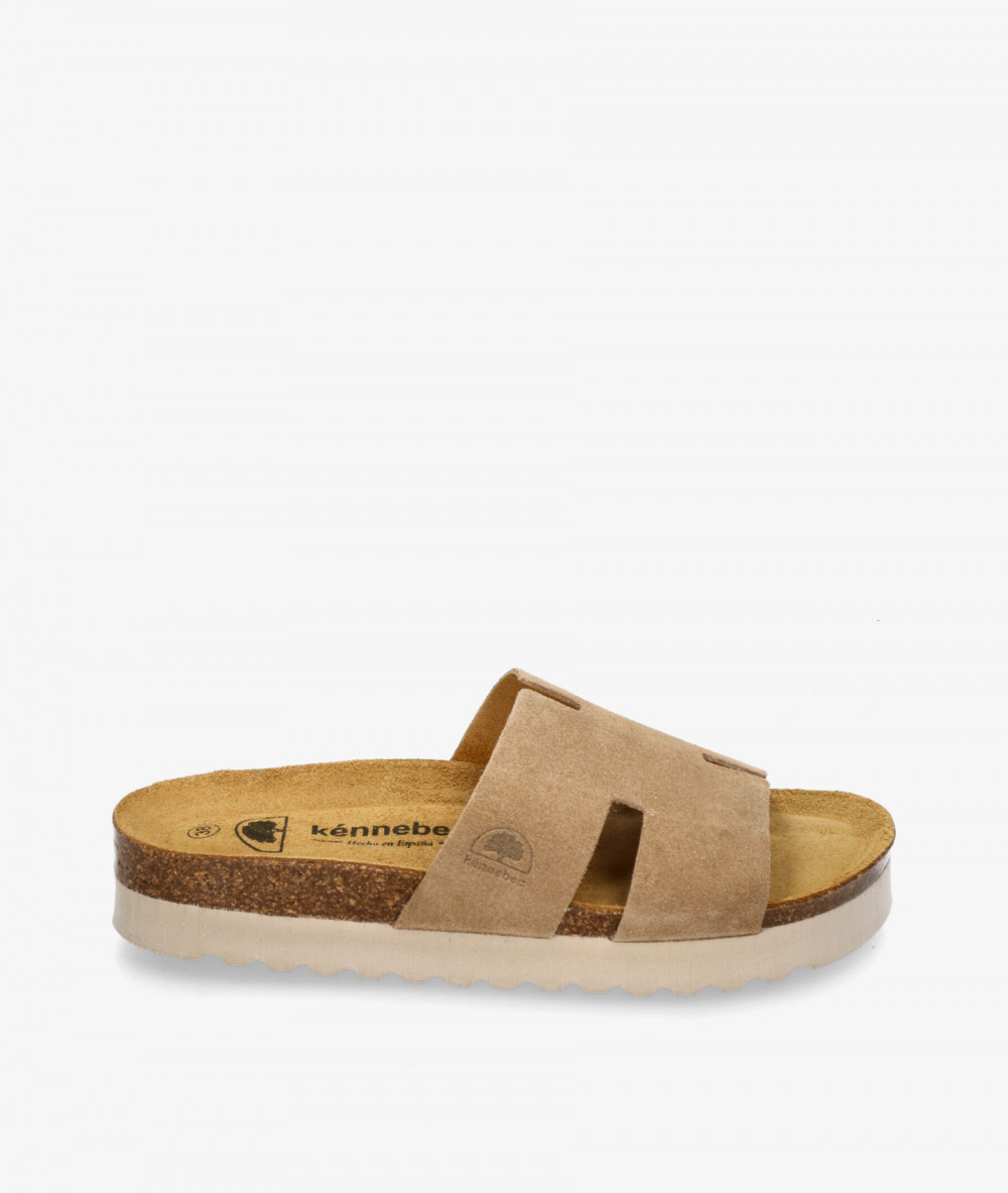 Sandalias Kénnebec  520046 en serraje taupe