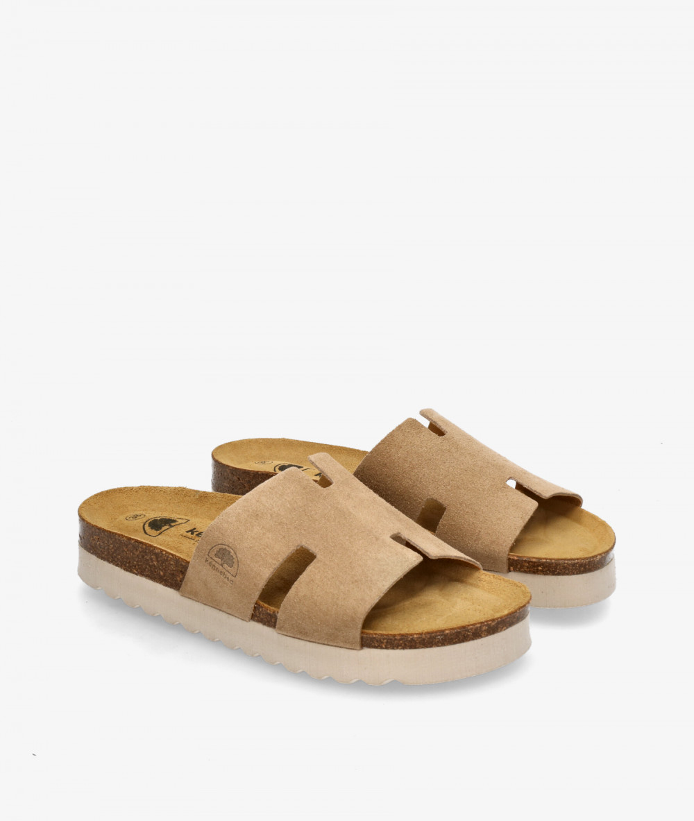 Sandalias Kénnebec  520046 en serraje taupe