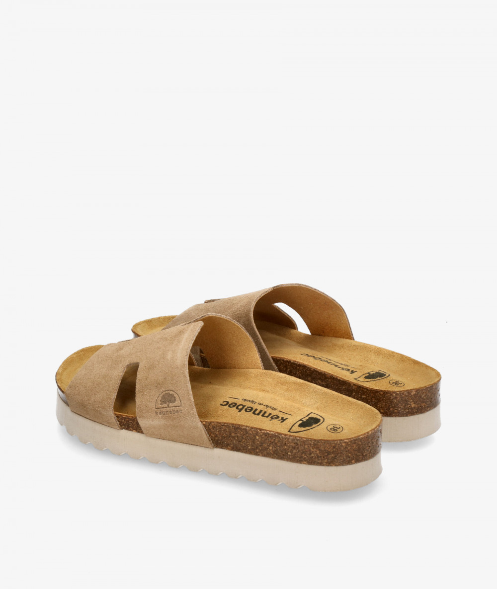 Sandalias Kénnebec  520046 en serraje taupe