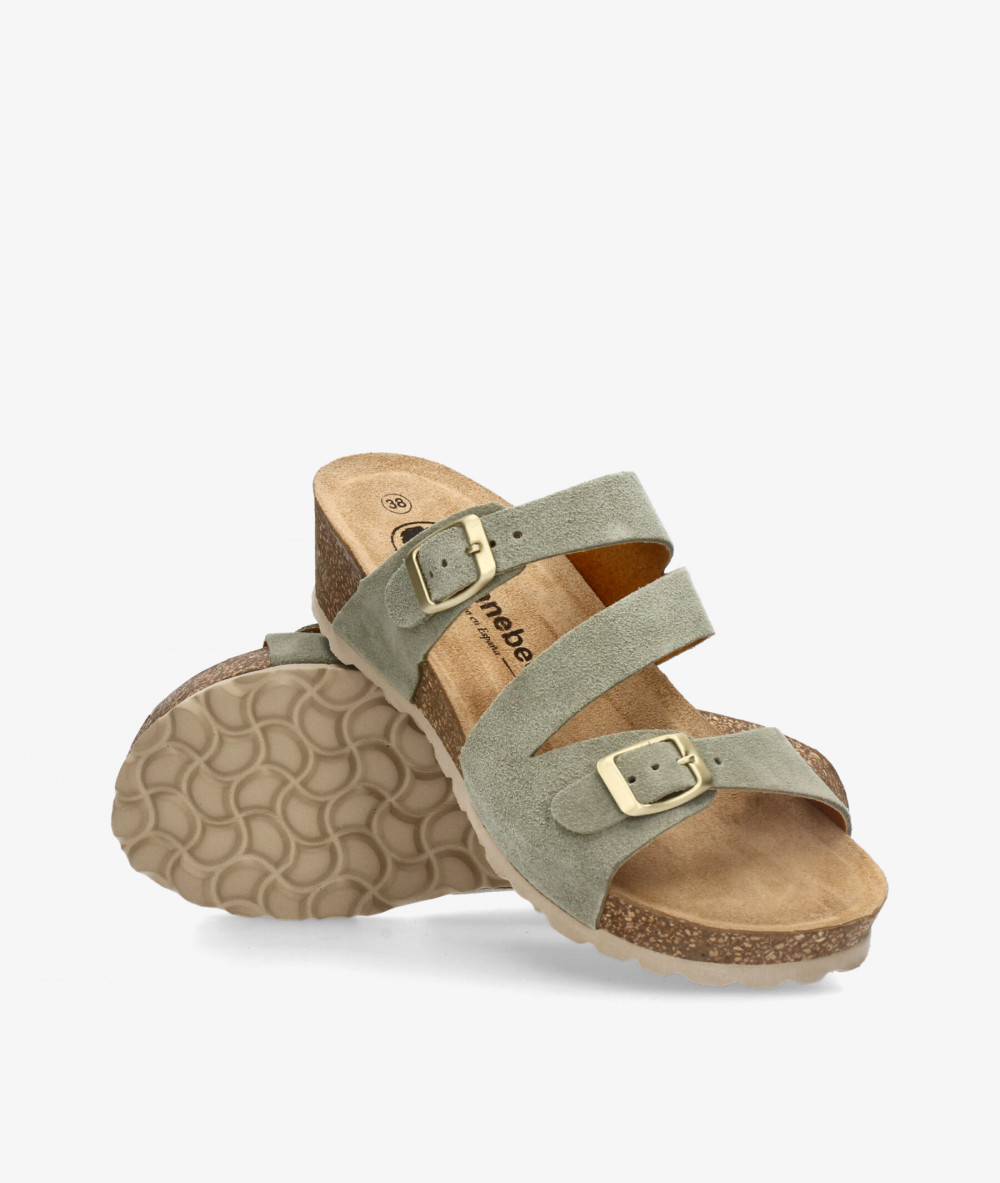 Sandalias Kénnebec  IB-017 en serraje verde