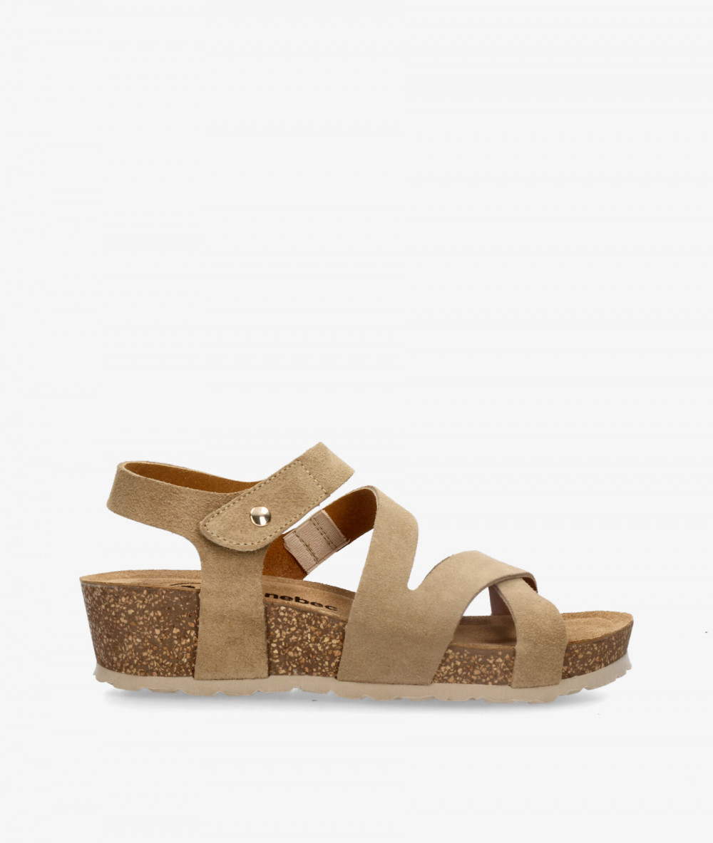 Sandalias Kénnebec  IB-003 en serraje taupe