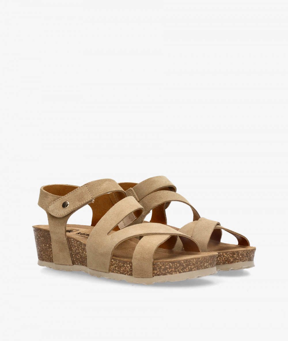 Sandalias Kénnebec  IB-003 en serraje taupe