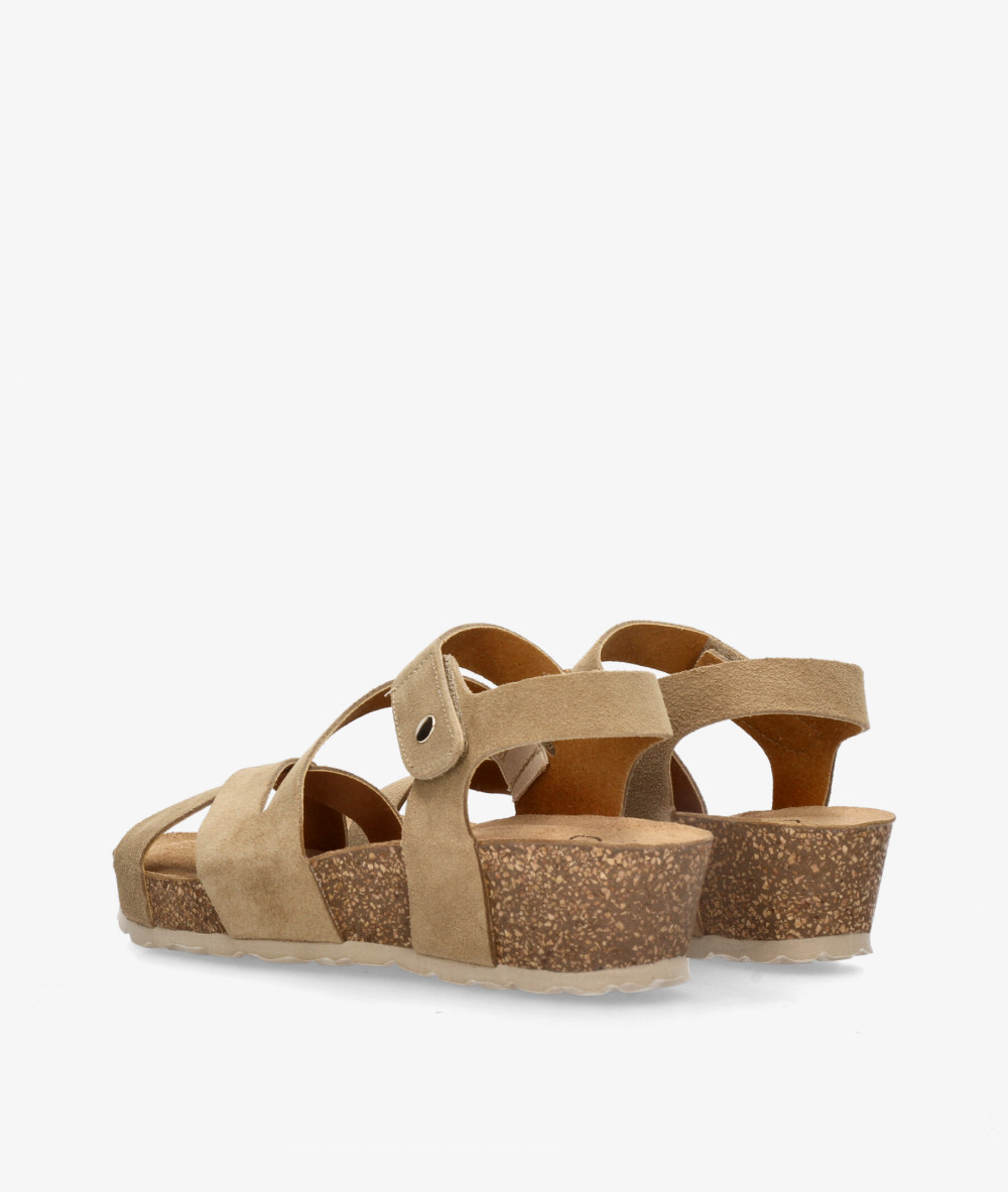 Sandalias Kénnebec  IB-003 en serraje taupe