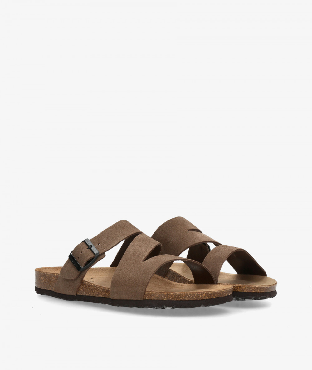 Sandalias pabloochoa.shoes  9553 en serraje taupe