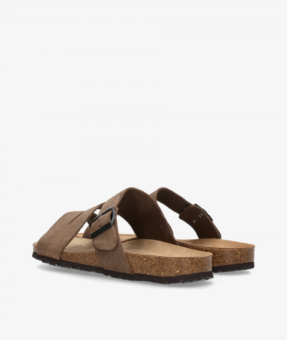 Sandalias pabloochoa.shoes  9553 en serraje taupe