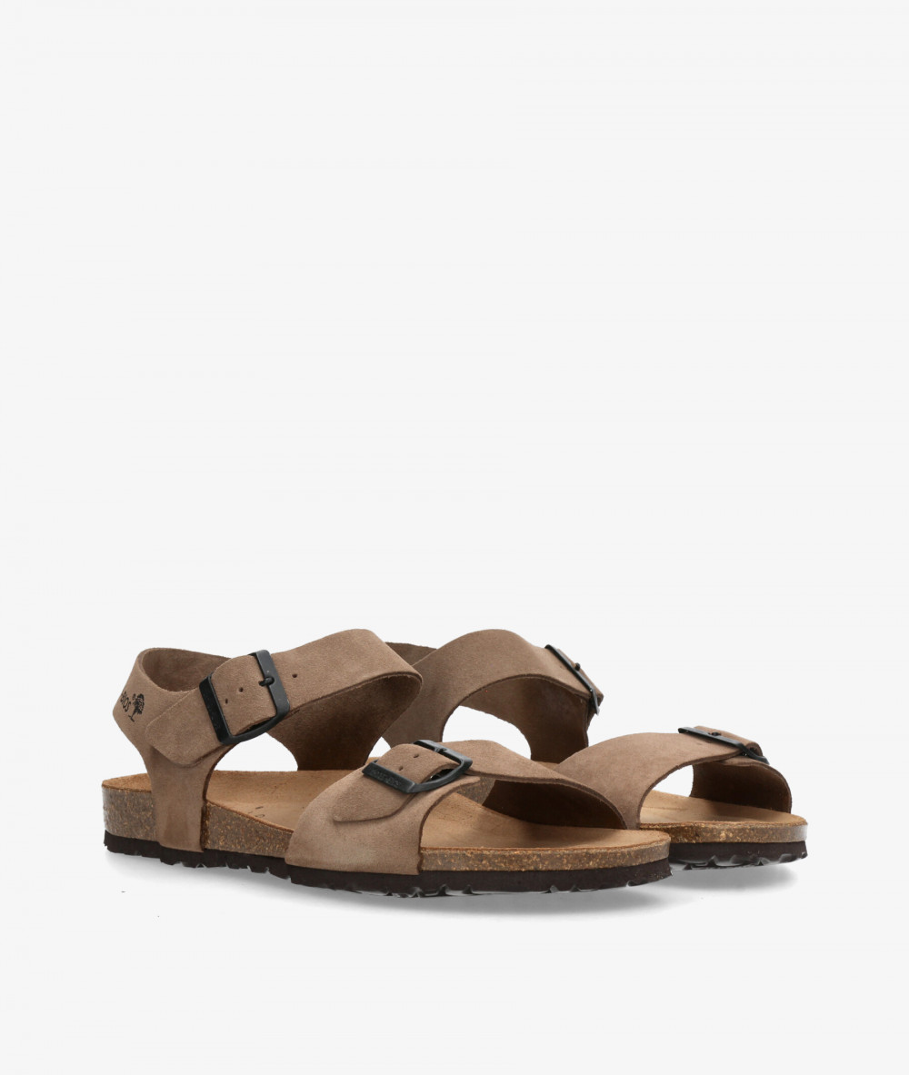 Sandalias pabloochoa.shoes  9569 en serraje taupe