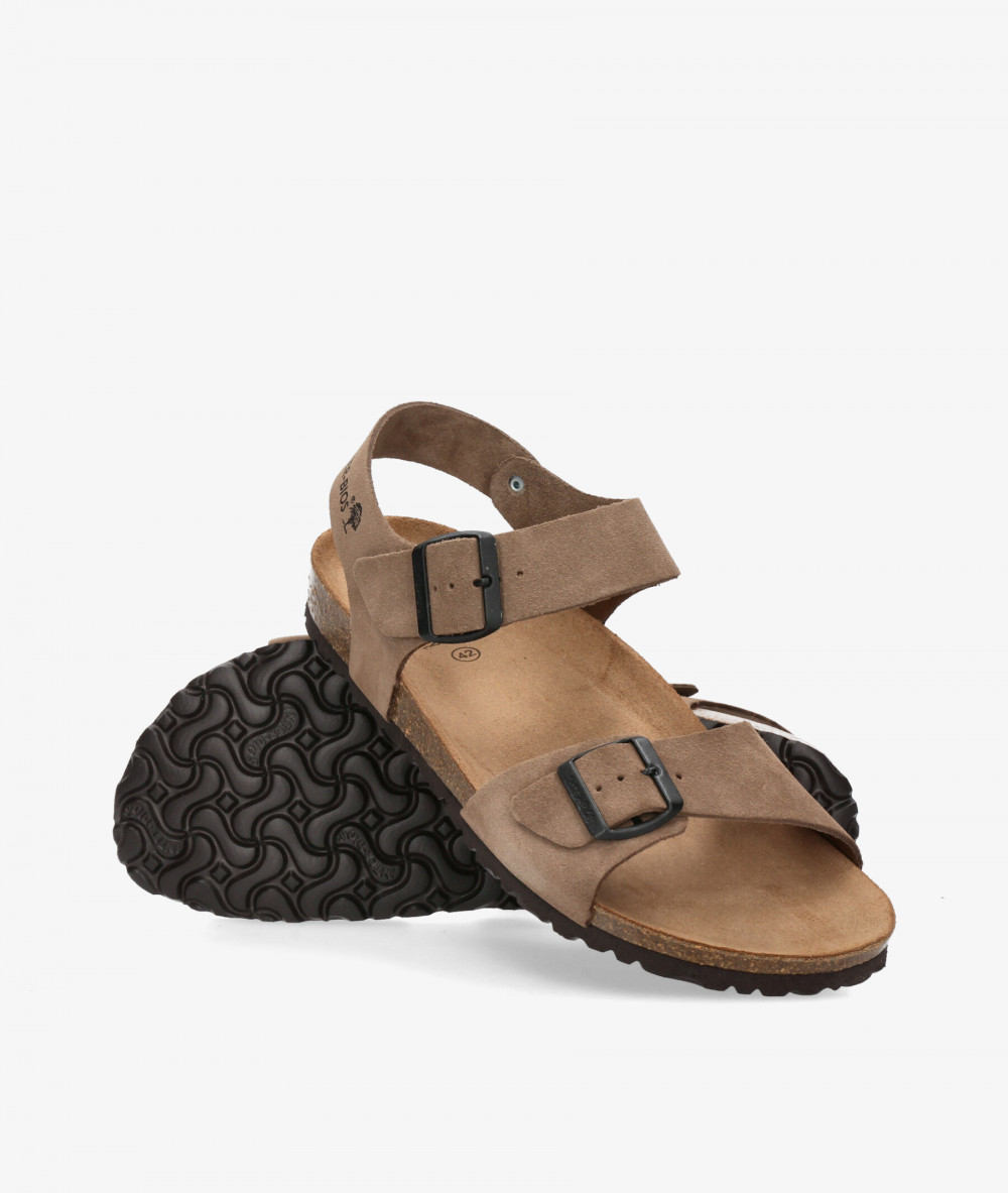 Sandalias pabloochoa.shoes  9569 en serraje taupe