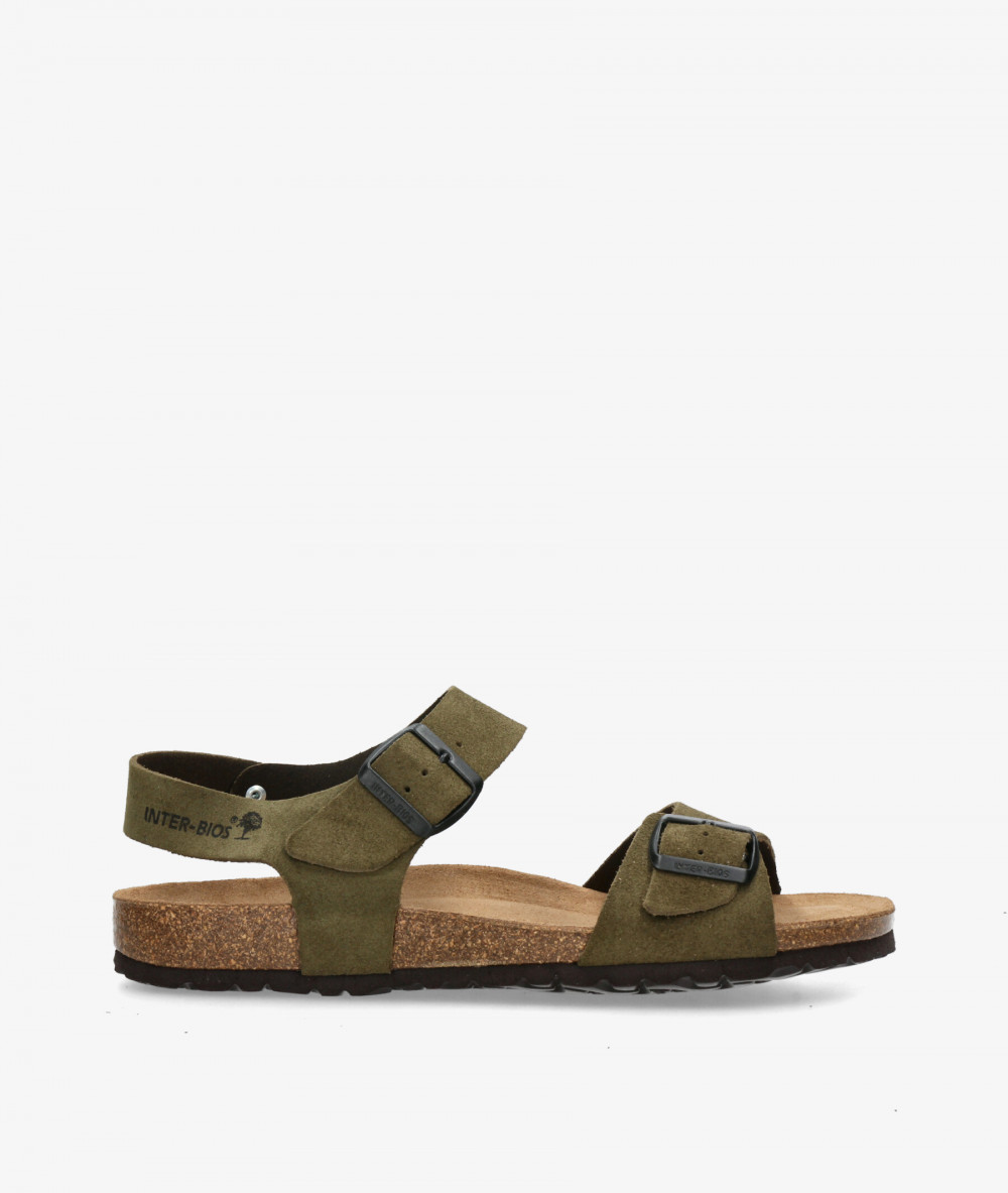 Sandalias pabloochoa.shoes  9569 en serraje kaki