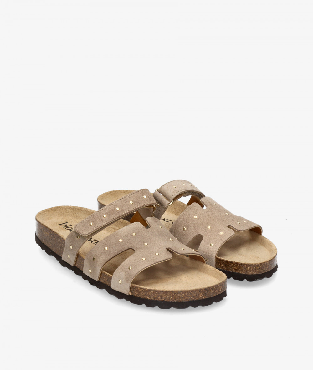 Sandalias bloom&you  SOL TACHAS en serraje piedra