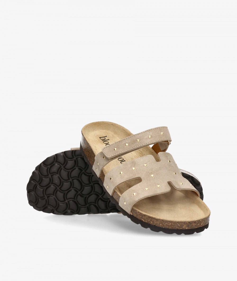 Sandalias bloom&you  SOL TACHAS en serraje piedra
