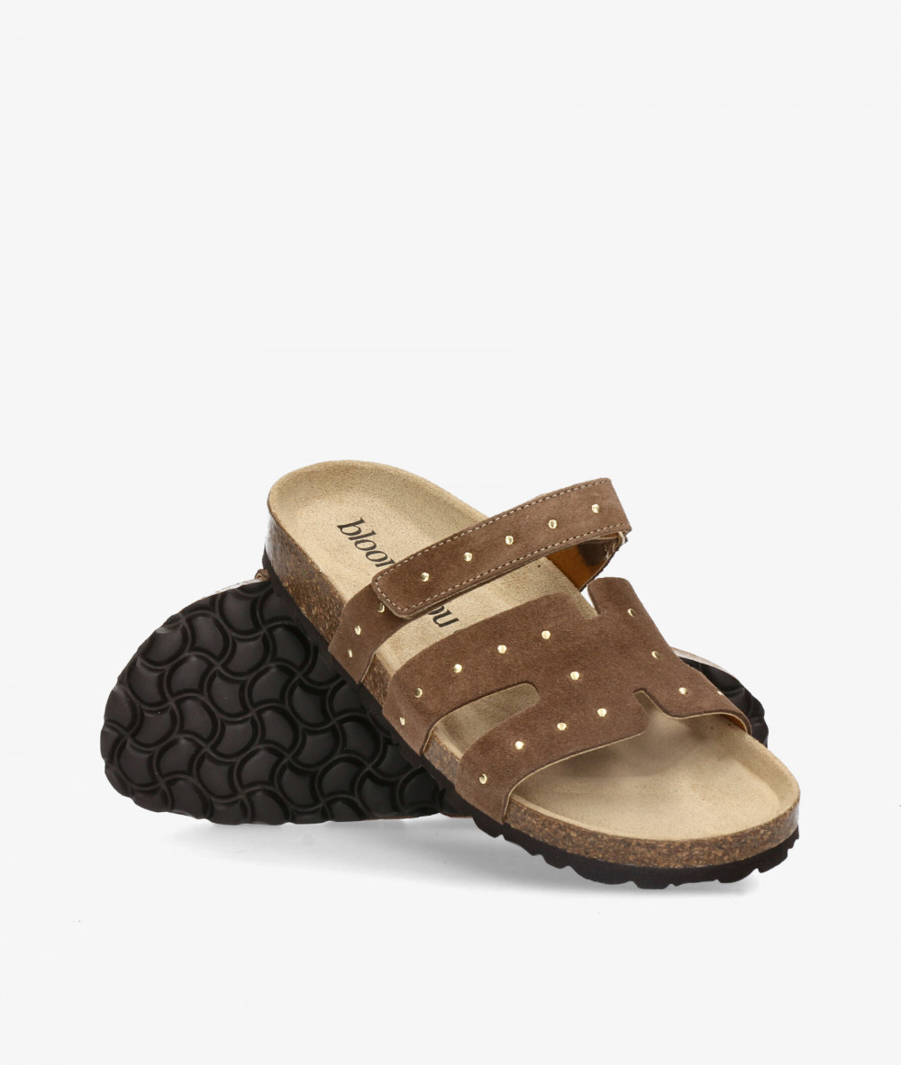 Sandalias bloom&you  SOL TACHAS en serraje marrón