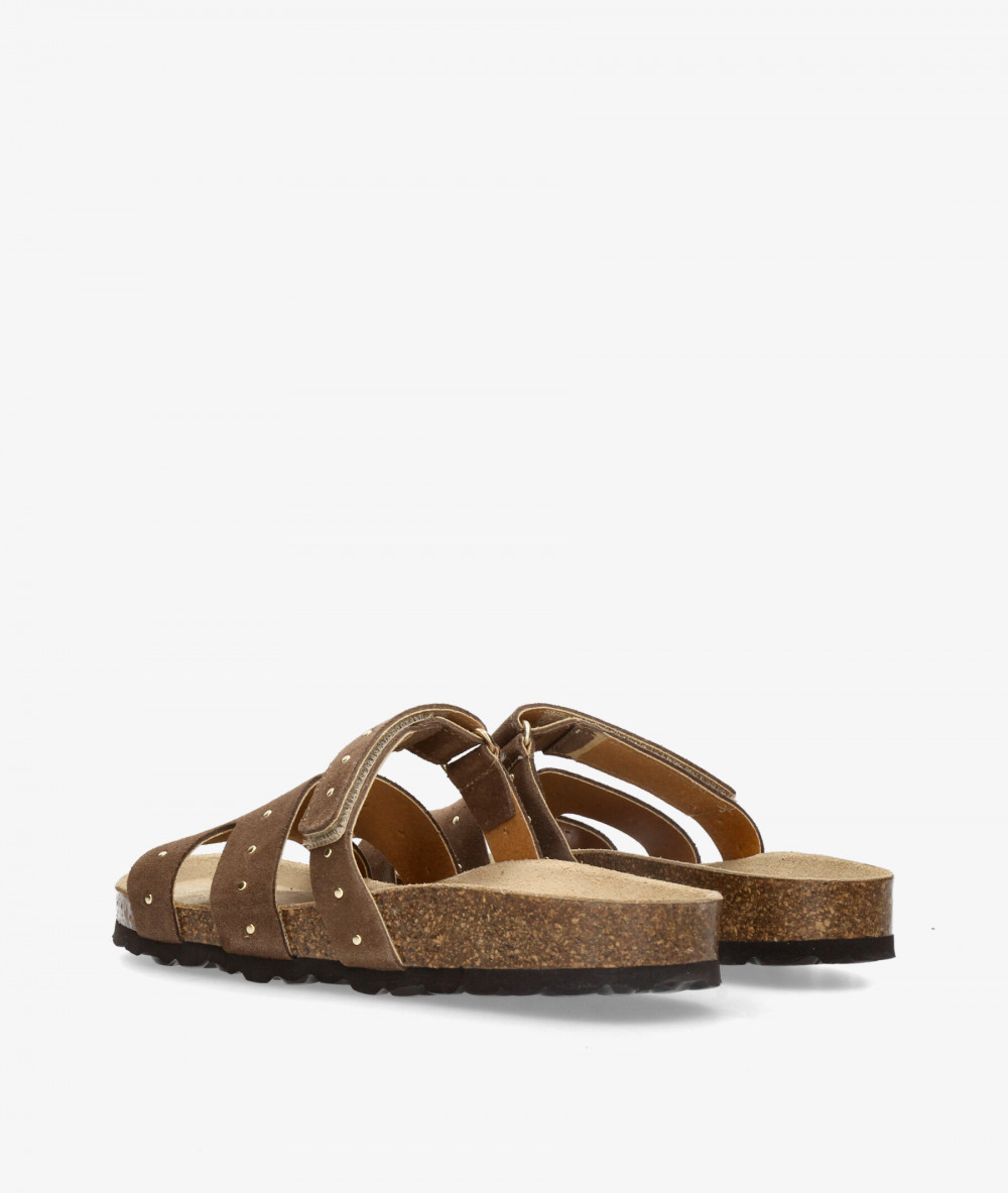 Sandalias bloom&you  SOL TACHAS en serraje marrón