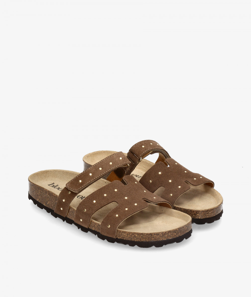 Sandalias bloom&you  SOL TACHAS en serraje marrón