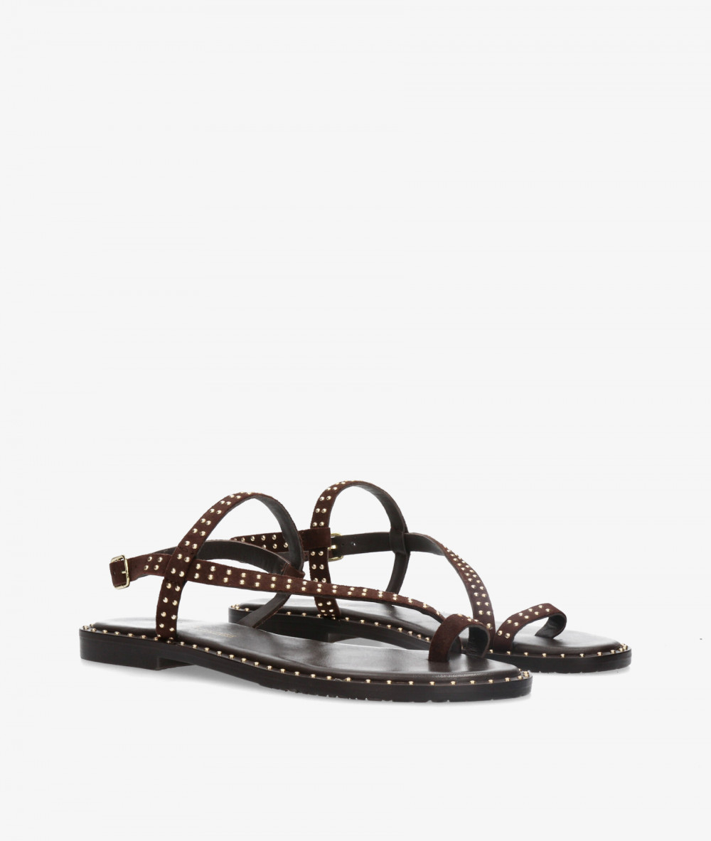 Sandalias Kissia  RSP-11271  JOPA-5 en ante marrón