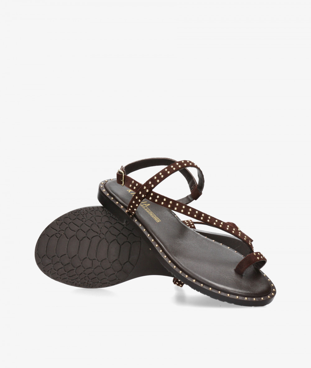 Sandalias Kissia  RSP-11271  JOPA-5 en ante marrón