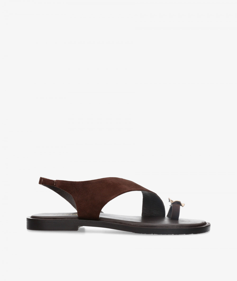 Sandalias Kissia  RSP-11748  JOPA-8 en ante marrón