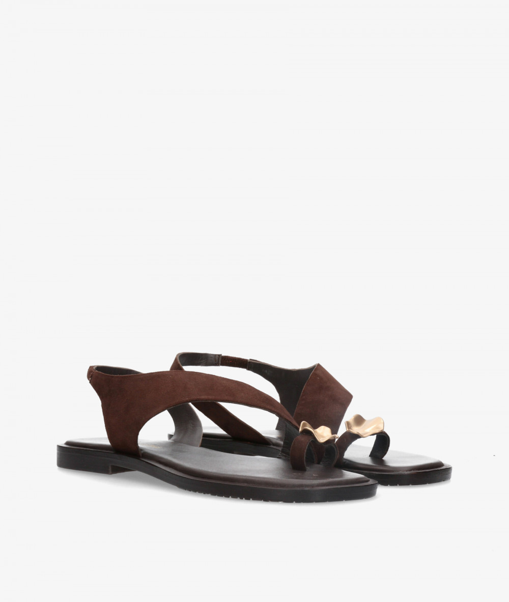 Sandalias Kissia  RSP-11748  JOPA-8 en ante marrón